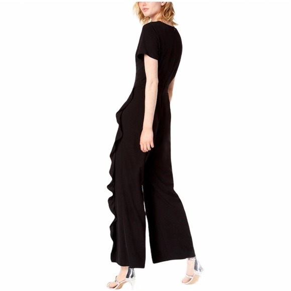 Barn III Jumpsuit Womens 10 Black Ruffle Split Leg‎ - Picture 3 of 12